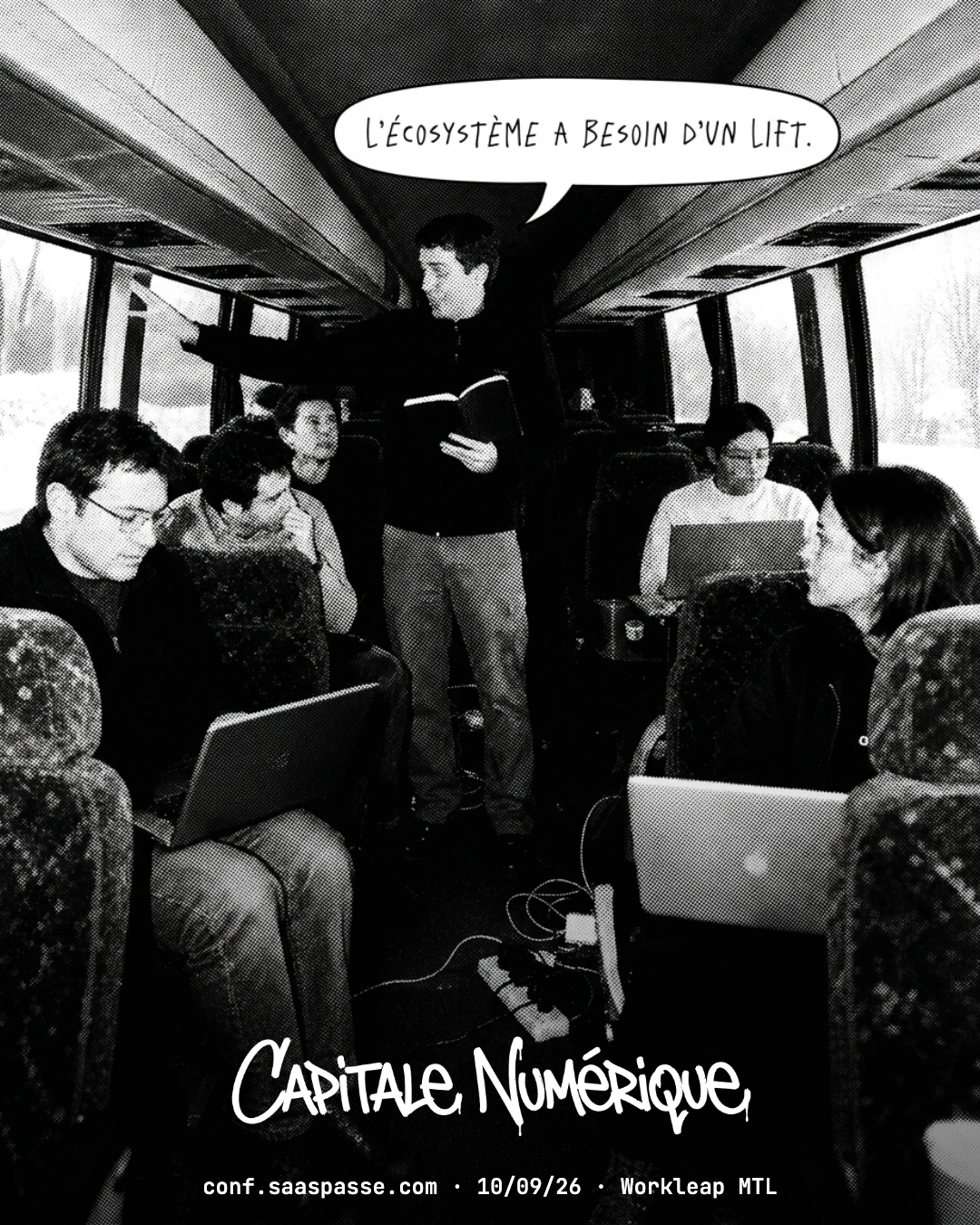 Affiche promo Capitale Numérique · SaaSpasse Conf '26 · dark