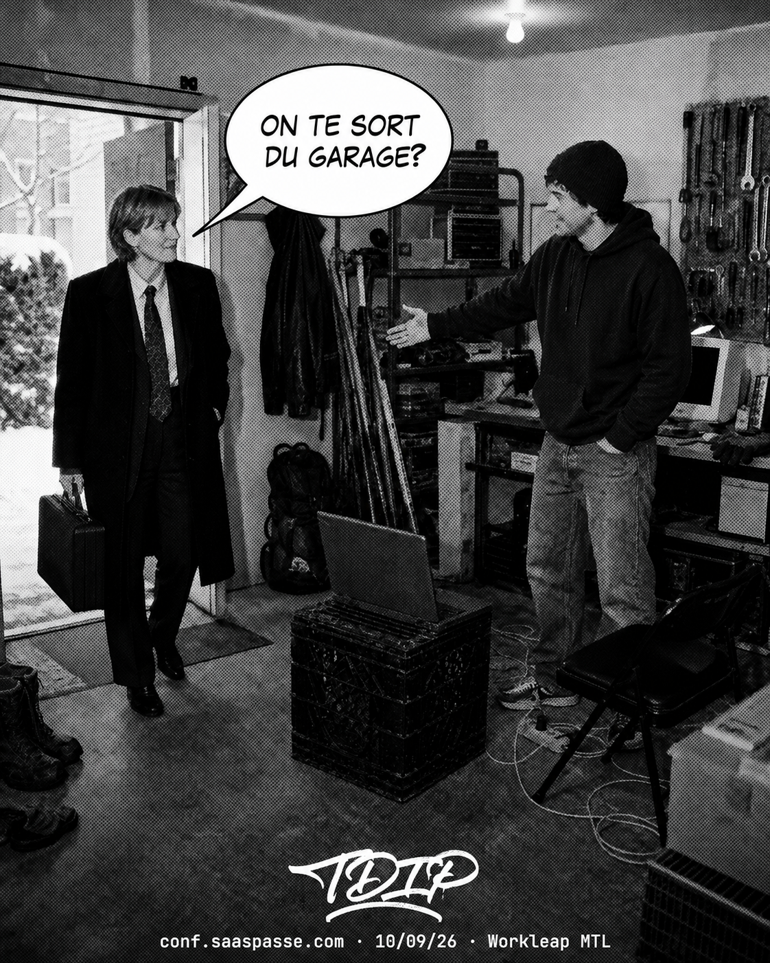Affiche promo TDIP · SaaSpasse Conf '26 · dark